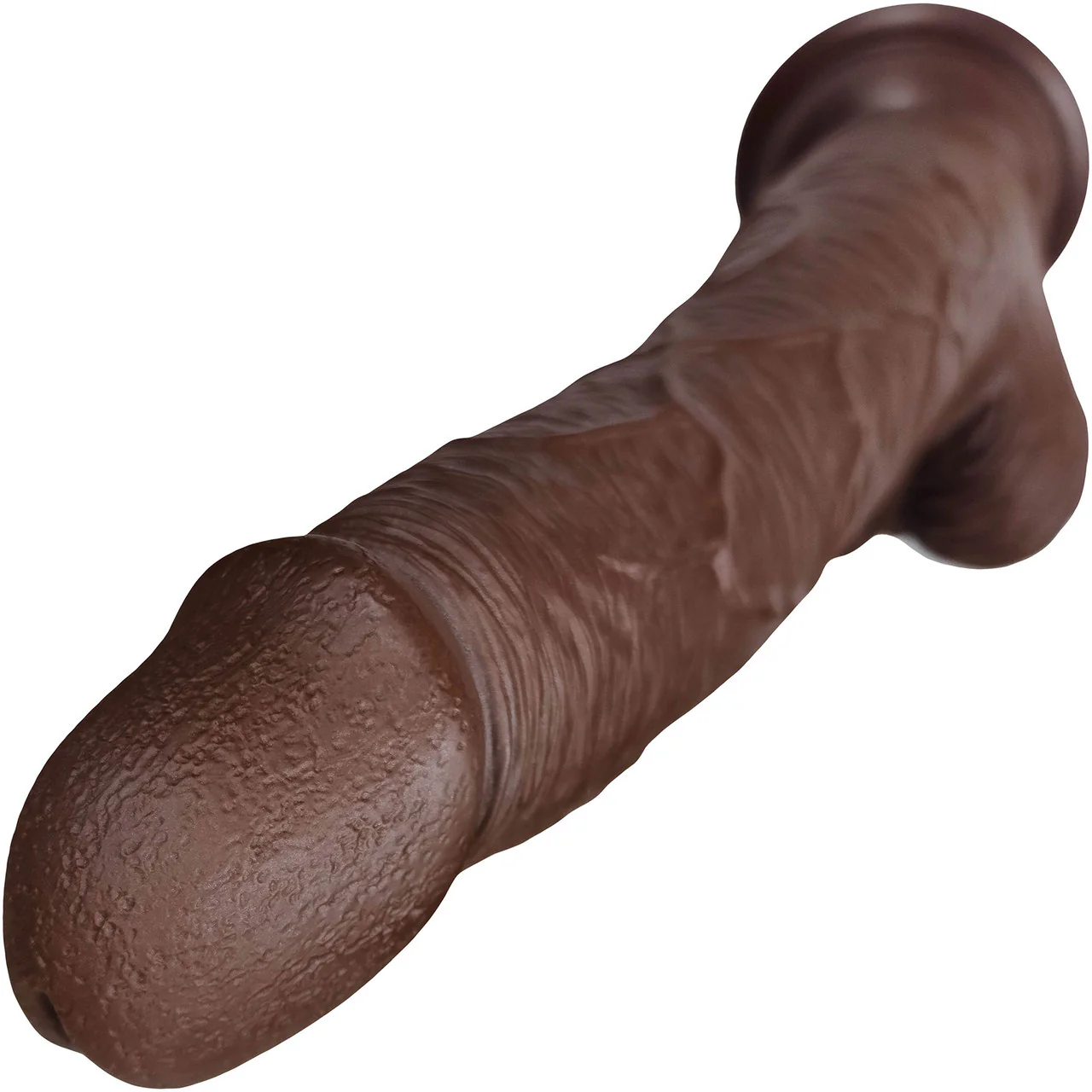 The Seaman 7.5 Inch Silicone Realistic Dildo With Balls & Suction Cup Base By Fukena - Chocolate - Image 4