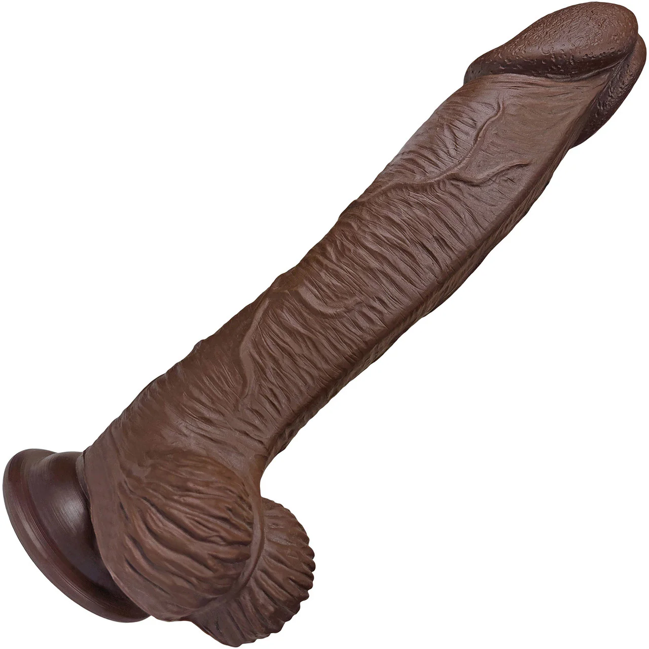 The Seaman 7.5 Inch Silicone Realistic Dildo With Balls & Suction Cup Base By Fukena - Chocolate - Image 8