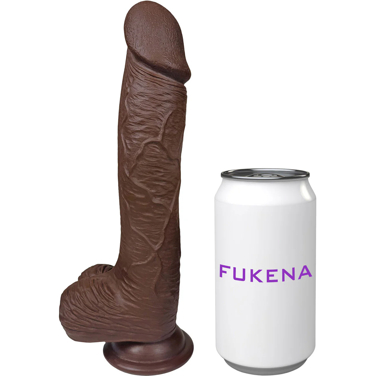 The Seaman 7.5 Inch Silicone Realistic Dildo With Balls & Suction Cup Base By Fukena - Chocolate - Image 9
