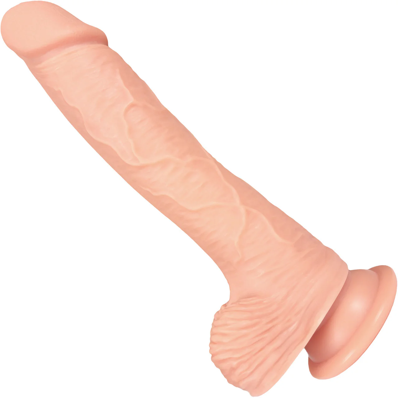 The Seaman 7.5 Inch Silicone Realistic Dildo With Balls & Suction Cup Base By Fukena - Vanilla - Image 2