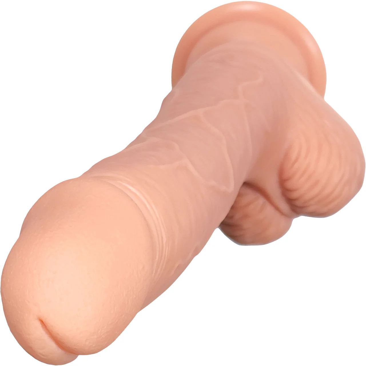 The Seaman 7.5 Inch Silicone Realistic Dildo With Balls & Suction Cup Base By Fukena - Vanilla - Image 4