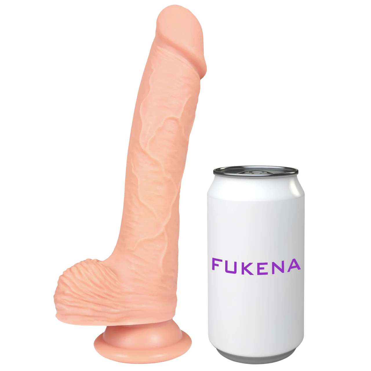The Seaman 7.5 Inch Silicone Realistic Dildo With Balls & Suction Cup Base By Fukena - Vanilla - Image 7
