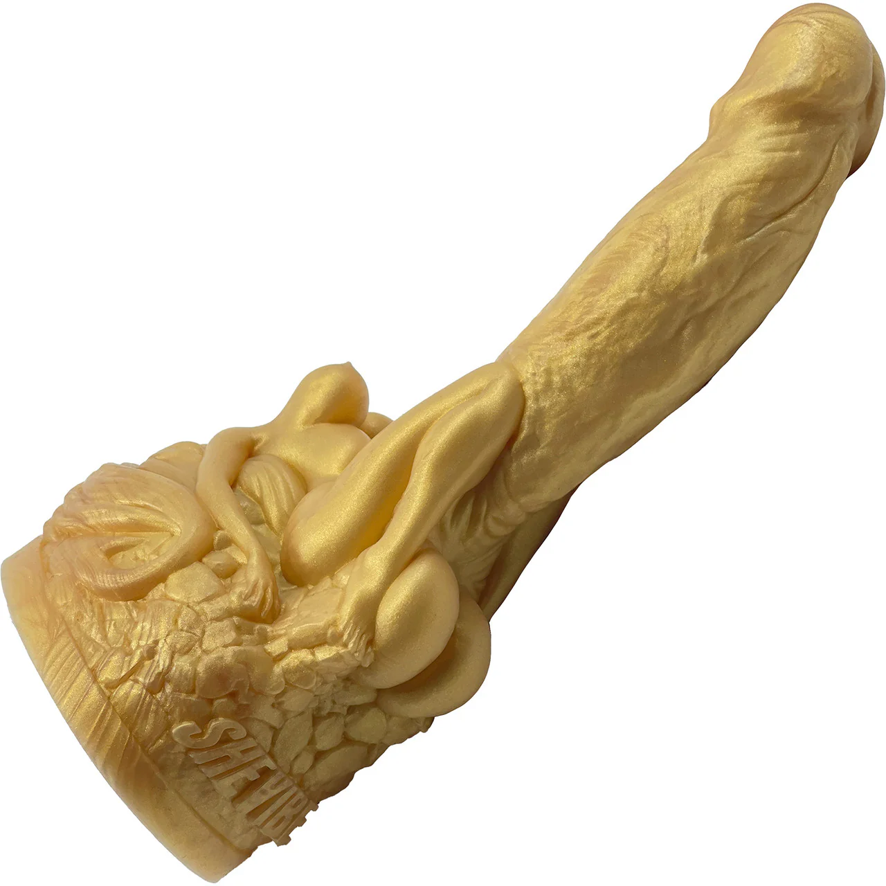 The Siren 9.5" Silicone Fantasy Dildo With Grinder By Uberrime - Goldfinger - Image 4