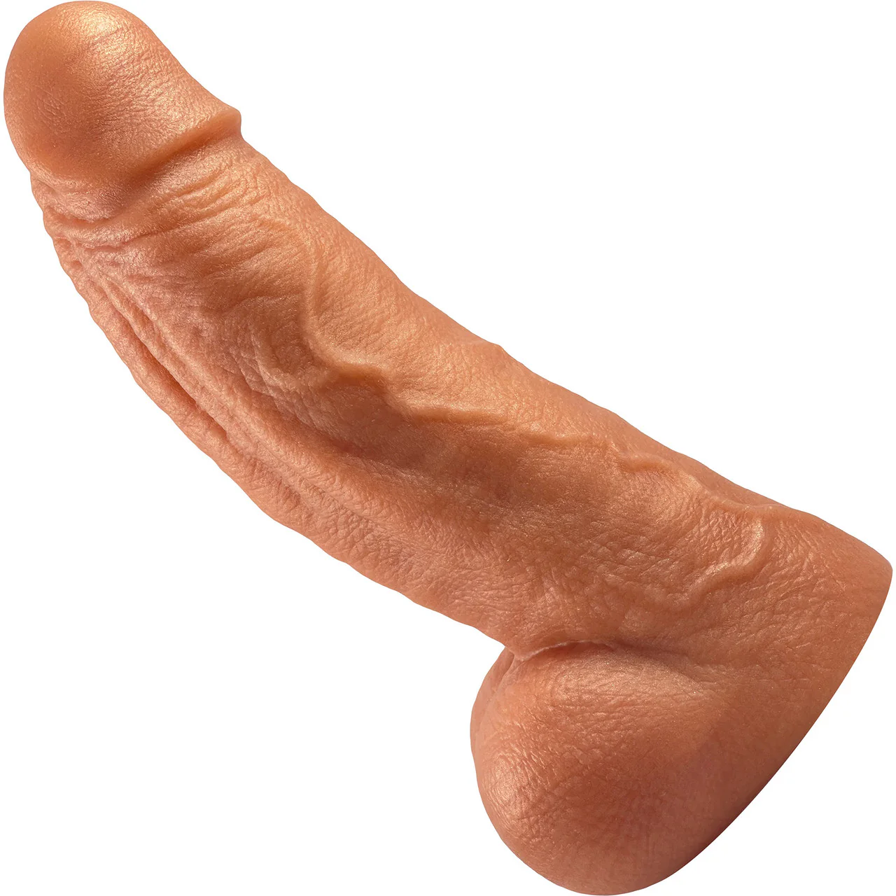 The Titan Small 6" Platinum Silicone Ultrarealistic Dildo With Balls By Uberrime - Caramel - Image 2