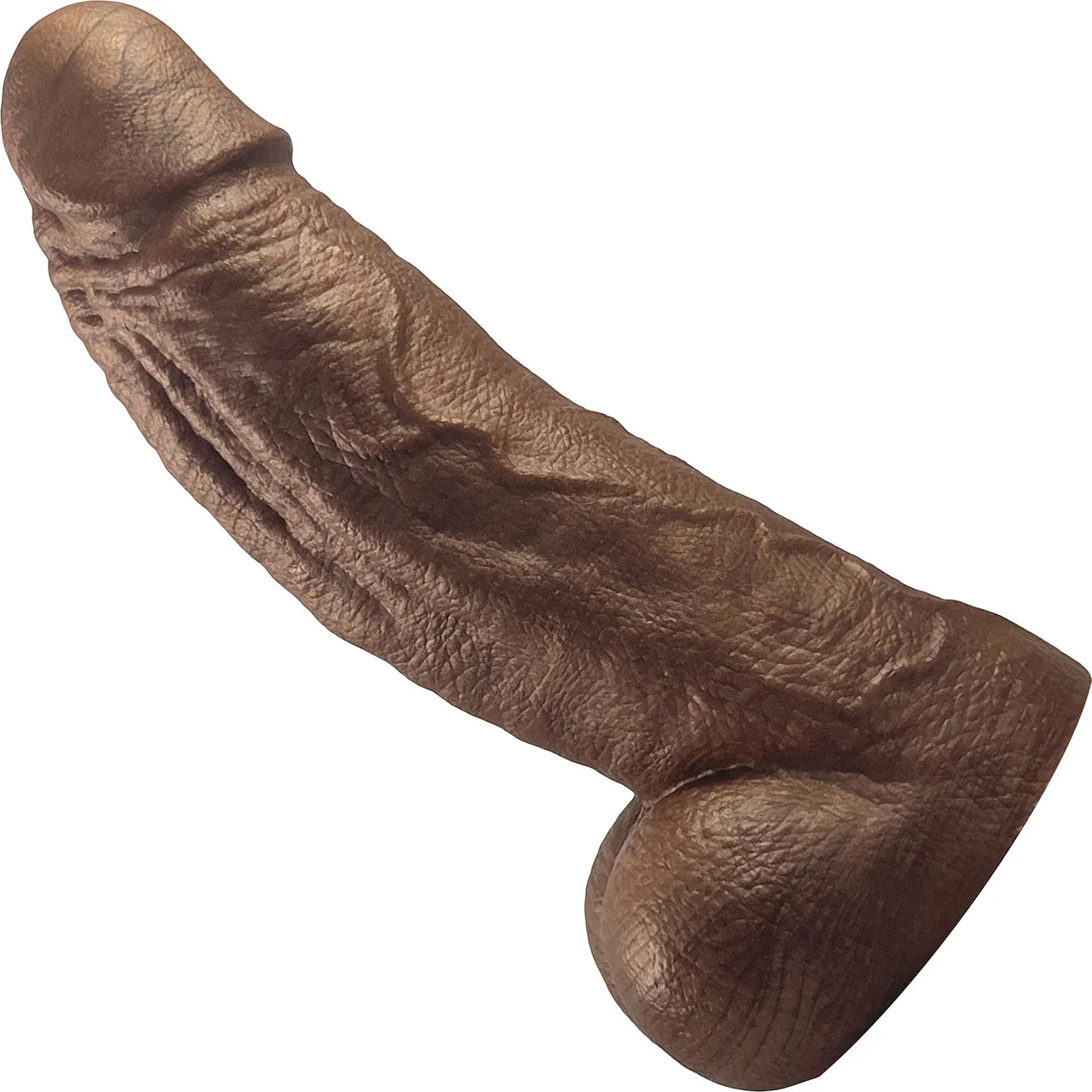 The Titan Small 6" Platinum Silicone Ultrarealistic Dildo With Balls By Uberrime - Chocolate - Image 2