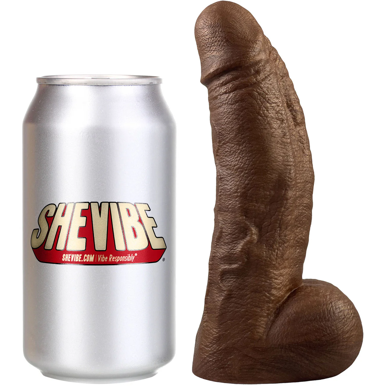 The Titan Small 6" Platinum Silicone Ultrarealistic Dildo With Balls By Uberrime - Chocolate - Image 6