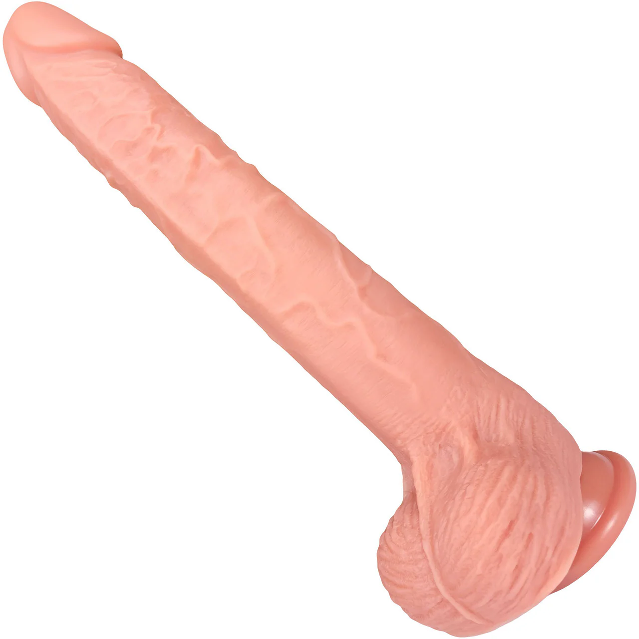The Stallion 10 Inch Silicone Realistic Dildo With Balls & Suction Cup Base By Fukena - Vanilla - Image 2