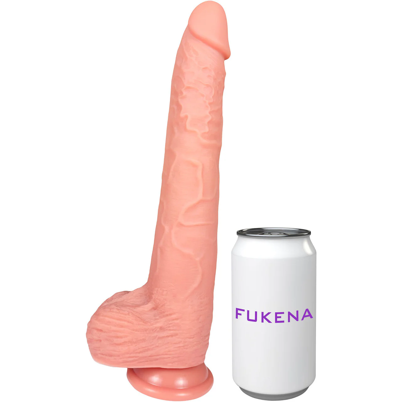 The Stallion 10 Inch Silicone Realistic Dildo With Balls & Suction Cup Base By Fukena - Vanilla - Image 9