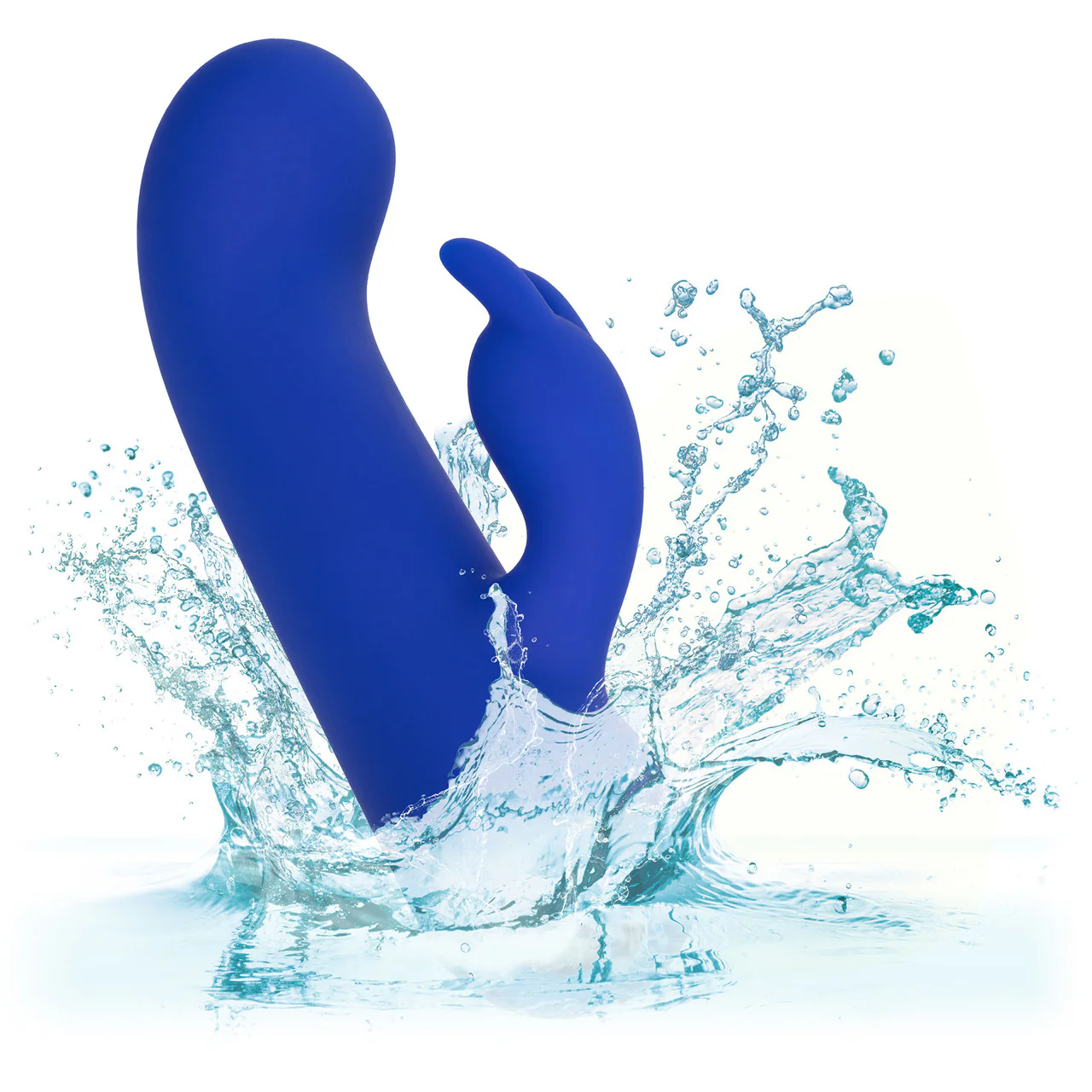 Thicc™ Chubby Bunny Rechargeable Waterproof Silicone Rabbit Vibrator By CalExotics - Blue - Image 8