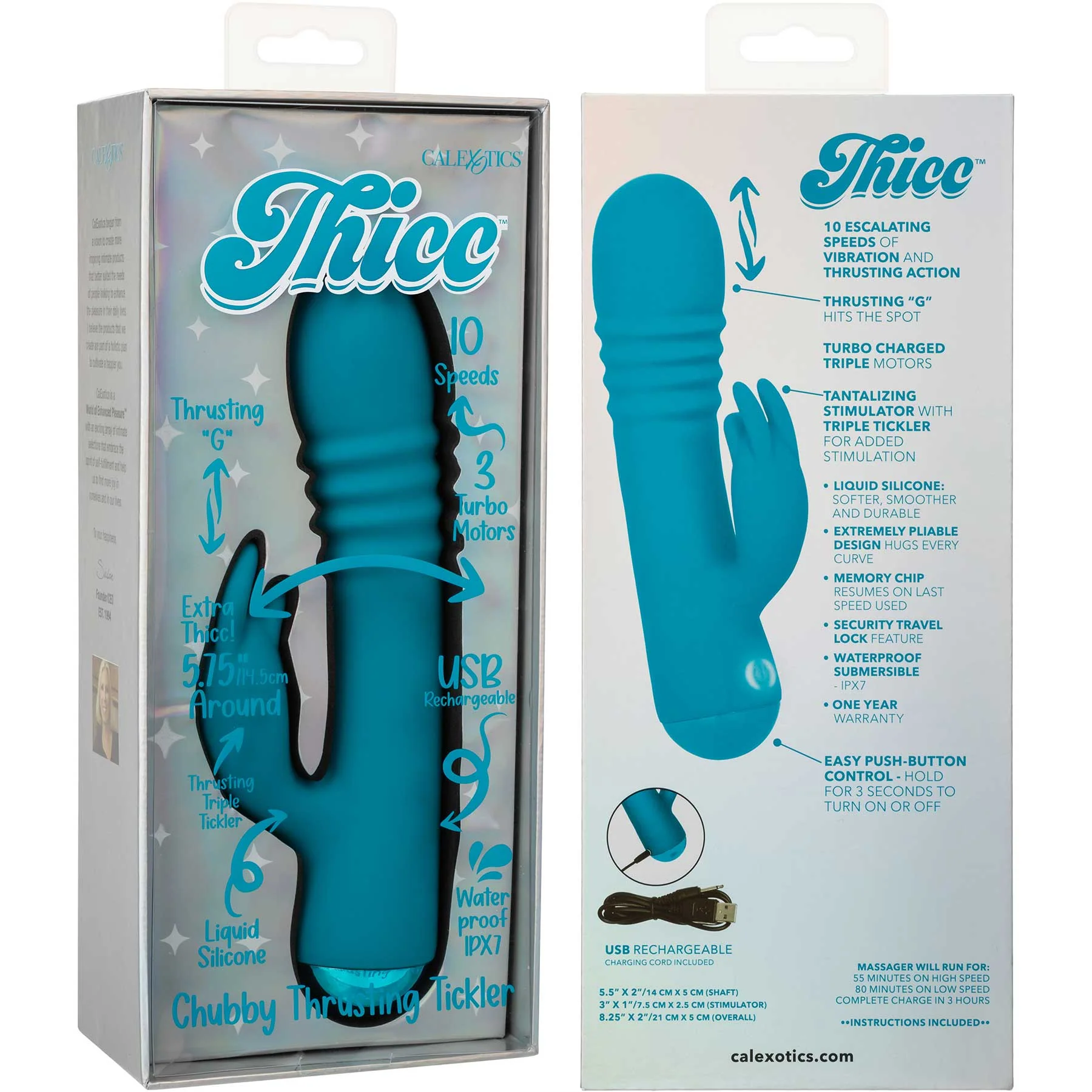 Thicc™ Chubby Rechargeable Silicone Vibrating Dual Stimulation Thrusting Tickler - Image 10