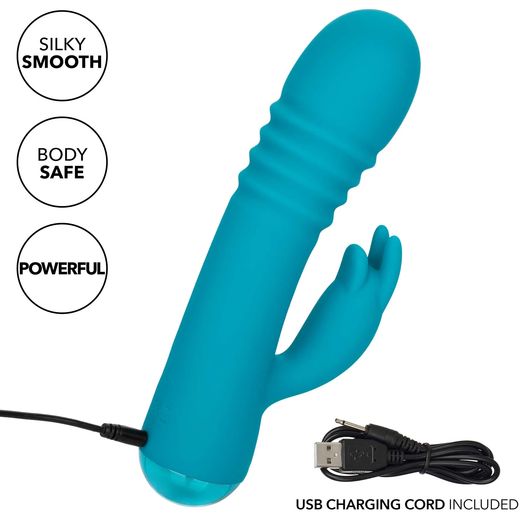 Thicc™ Chubby Rechargeable Silicone Vibrating Dual Stimulation Thrusting Tickler - Image 7