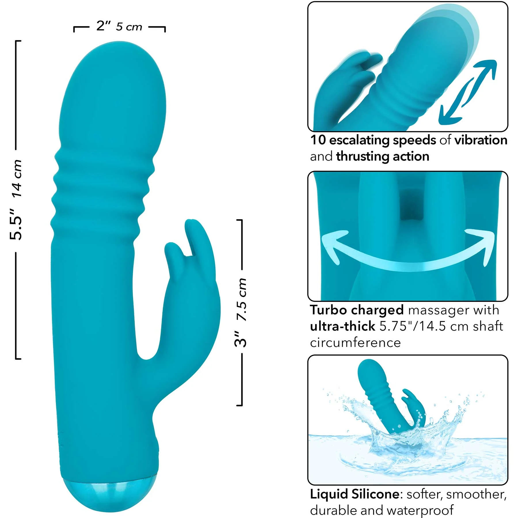 Thicc™ Chubby Rechargeable Silicone Vibrating Dual Stimulation Thrusting Tickler - Image 9