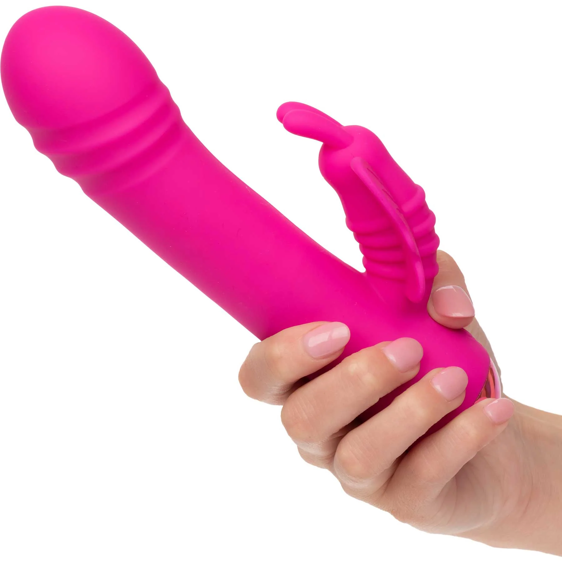 Thicc™ Chubby Rechargeable Silicone Vibrating Dual Stimulation Rotating Butterfly - Image 4