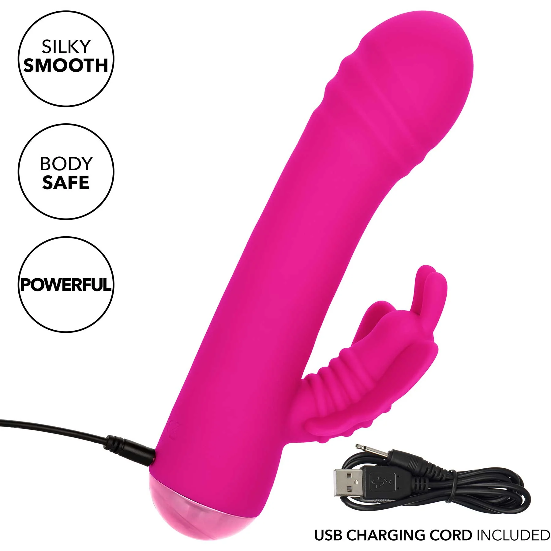 Thicc™ Chubby Rechargeable Silicone Vibrating Dual Stimulation Rotating Butterfly - Image 7