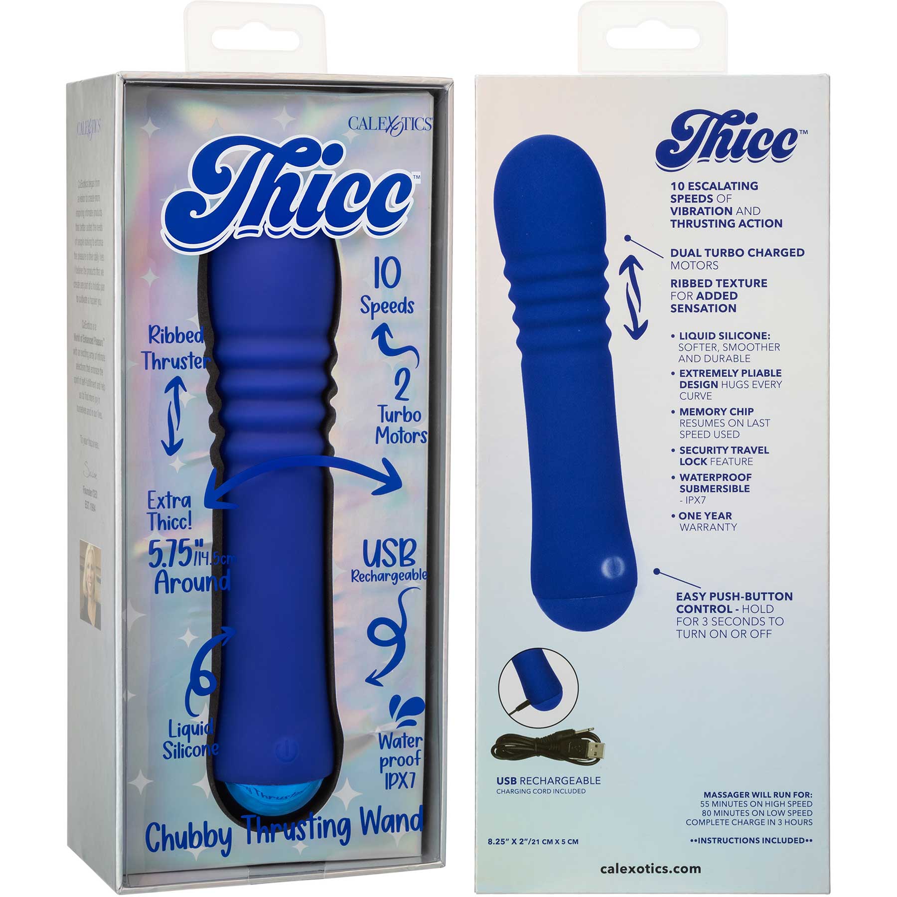 Thicc™ Chubby Rechargeable Silicone Vibrating Thrusting Wand - Image 10
