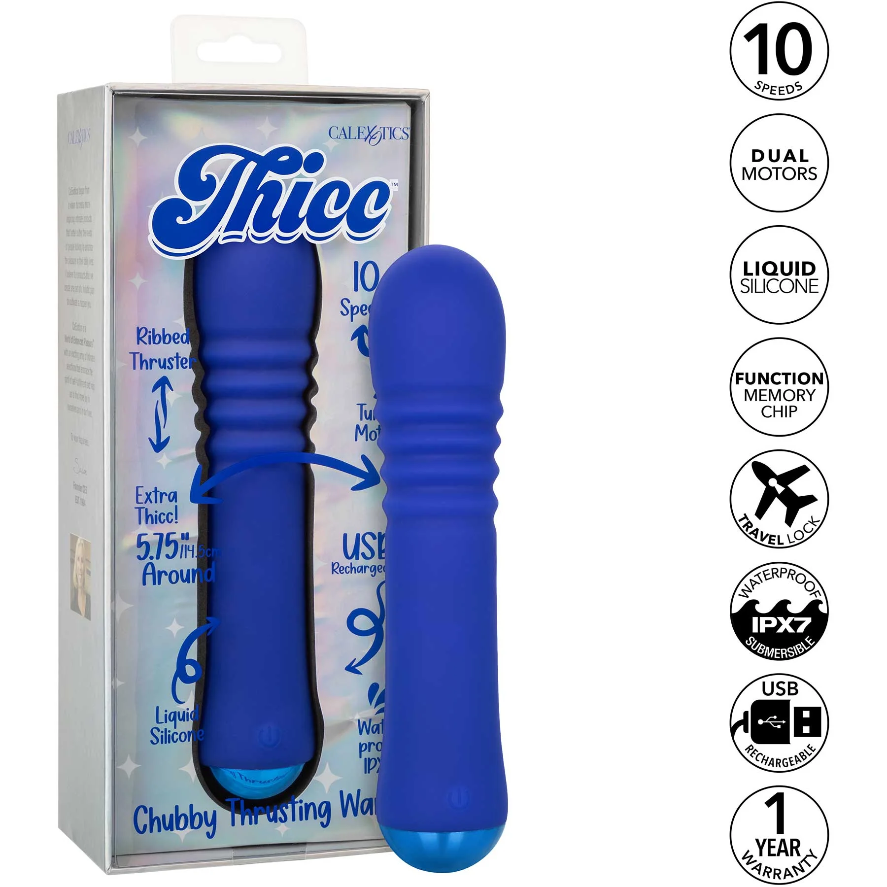 Thicc™ Chubby Rechargeable Silicone Vibrating Thrusting Wand - Image 8