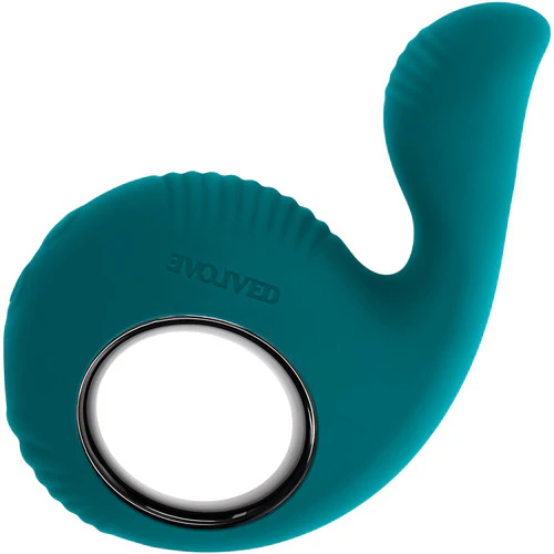 Thumbs Up Rechargeable Waterproof Silicone Dual Stimulation Vibrator By Evolved Novelties - Green - Image 15