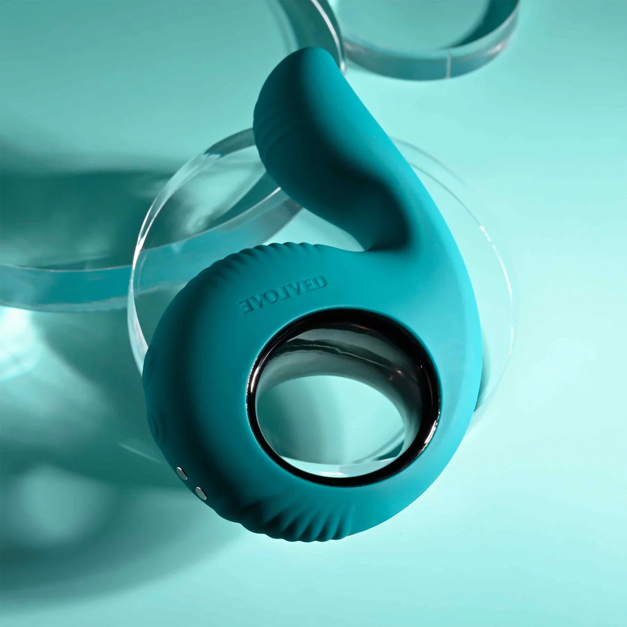 Thumbs Up Rechargeable Waterproof Silicone Dual Stimulation Vibrator By Evolved Novelties - Green - Image 6