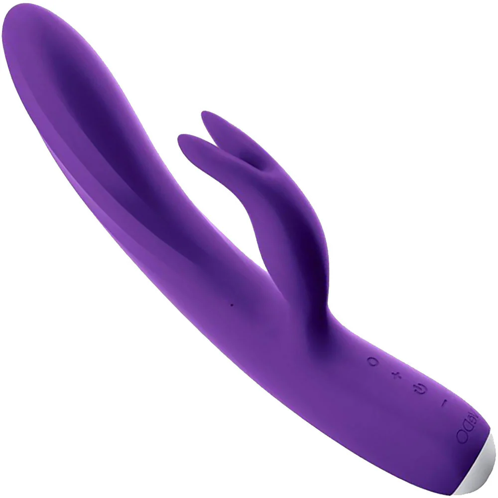 Thumper Bunny Rechargeable Silicone Tapping Dual Vibe Rabbit Vibrator By VeDO - Purple - Image 3