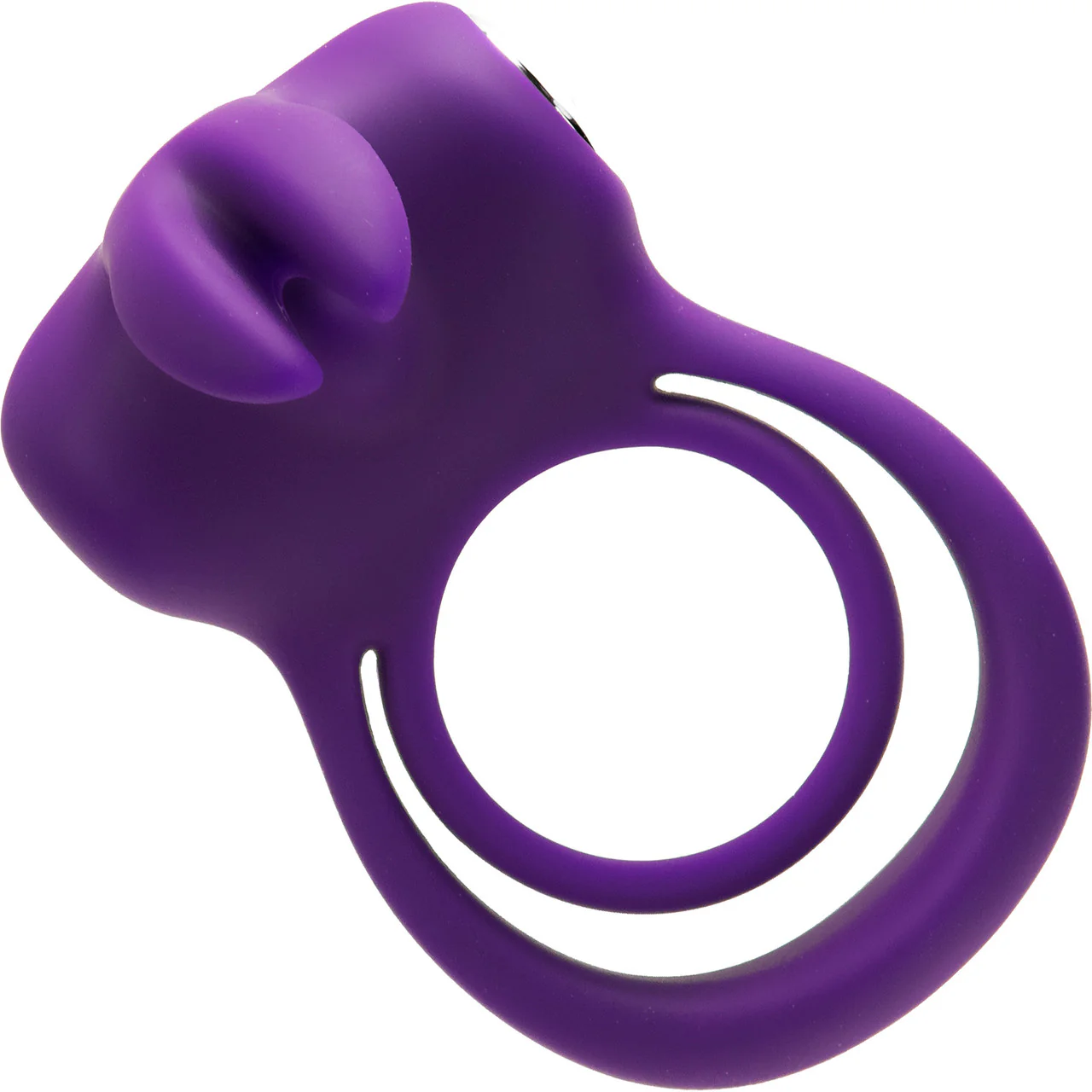 Thunder Bunny Rechargeable Silicone Dual Cock Ring By VeDO - Deep Purple - Image 3