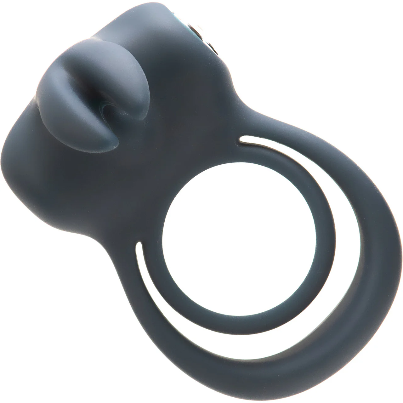 Thunder Bunny Rechargeable Silicone Dual Cock Ring By VeDO - Just Black - Image 2