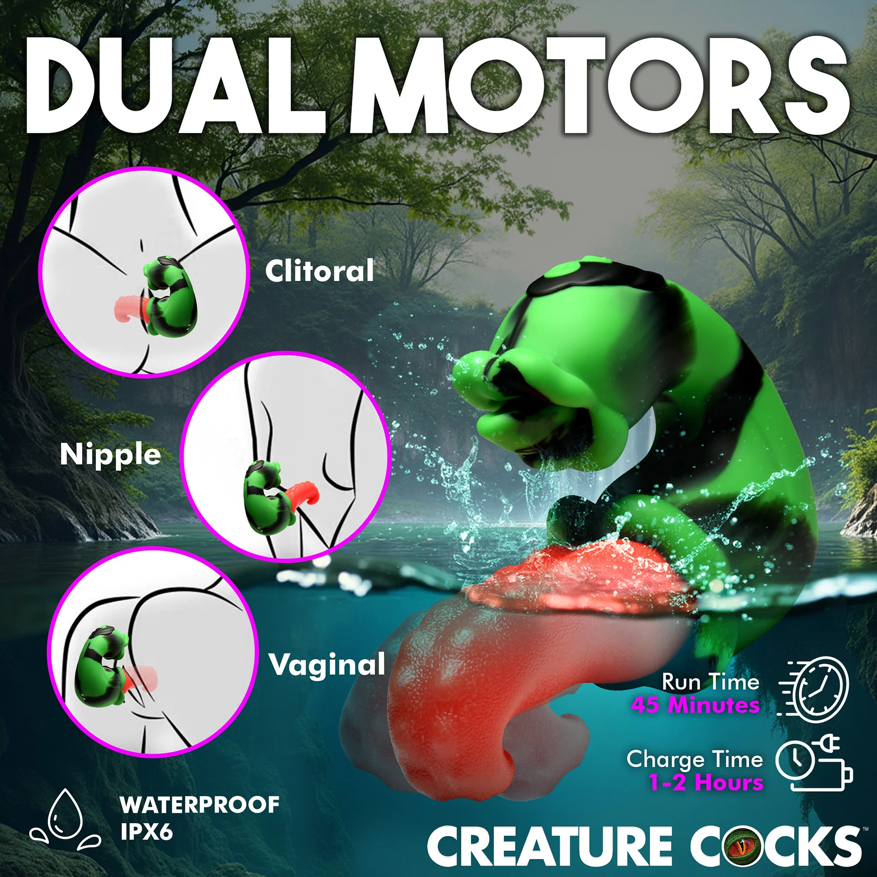 Tongue Lasher Licking & Vibrating Silicone Stimulator By Creature Cocks - Image 4