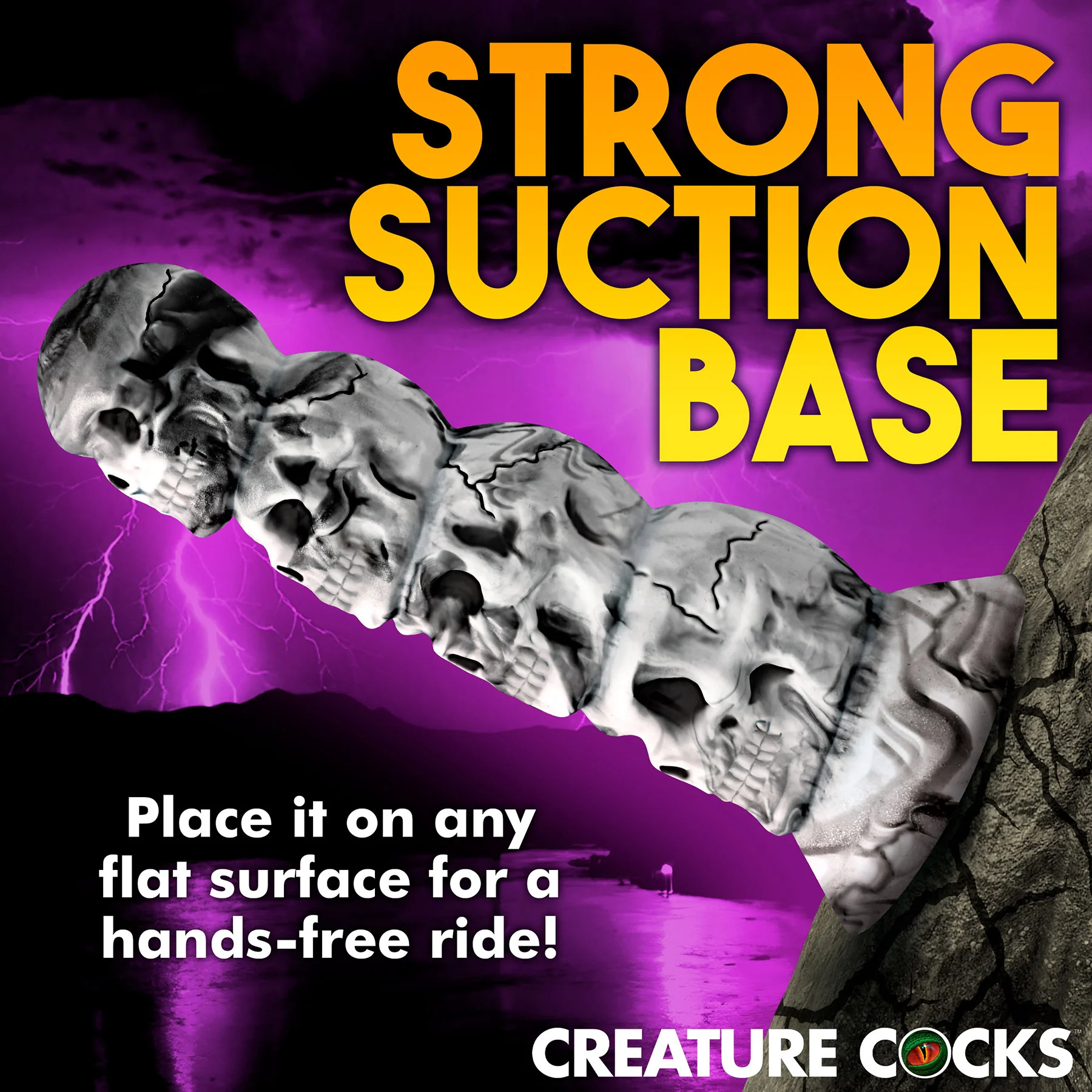 Tower of Doom 7" Stacked Skulls Silicone Fantasy Suction Cup Dildo By Creature Cocks - Image 3