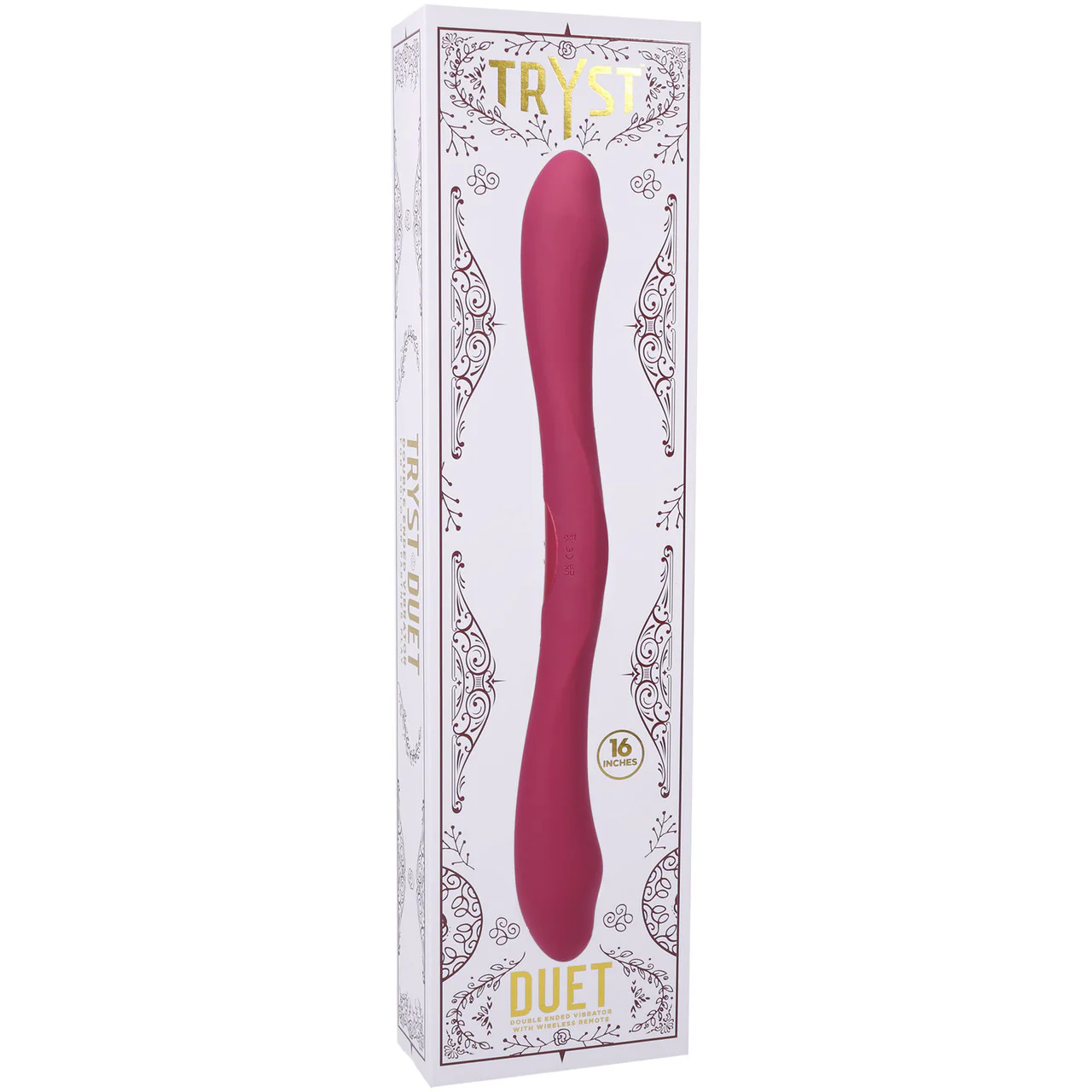 Tryst Duet Double Ended Vibrating Silicone Dildo With Remote By Doc Johnson - Berry - Image 8