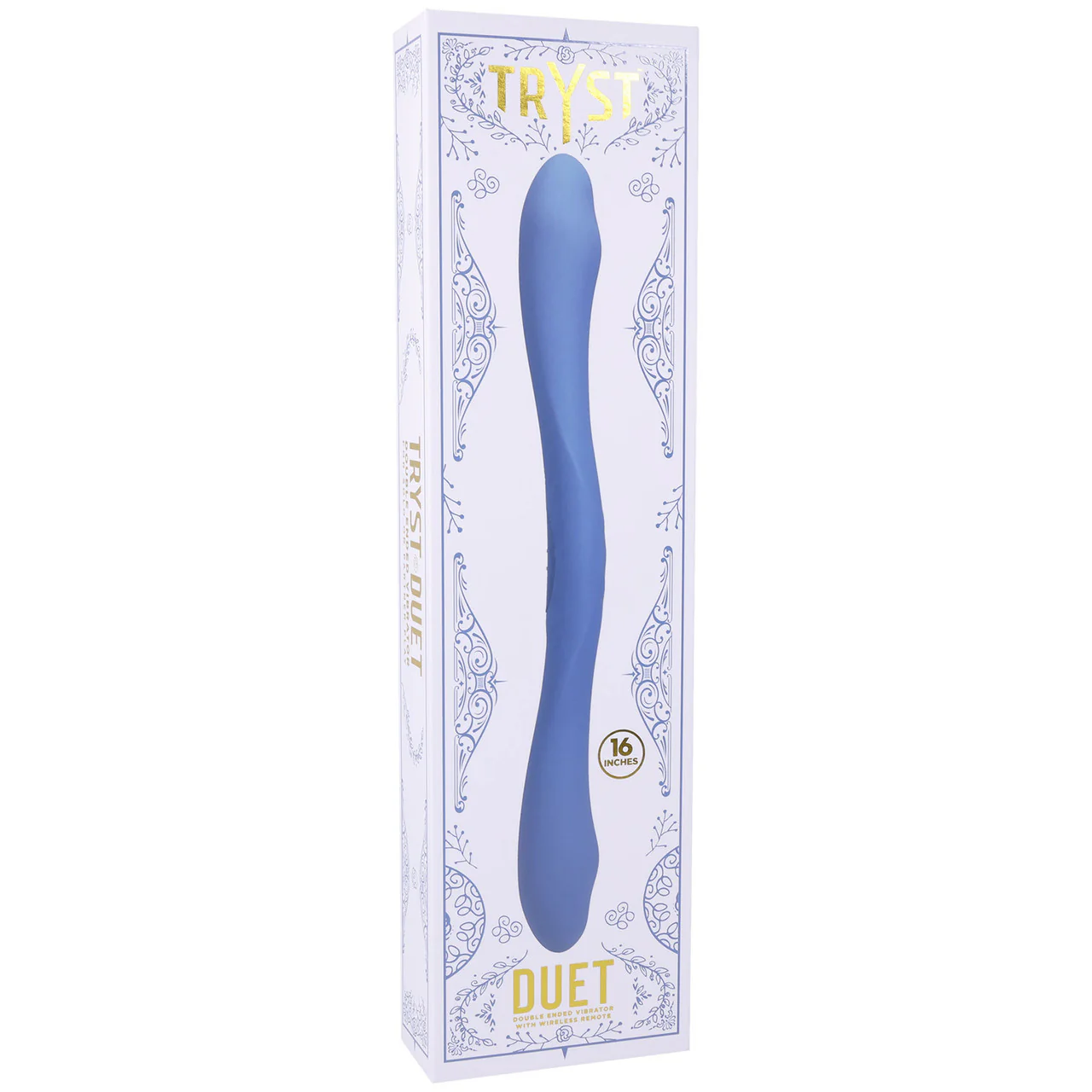 Tryst Duet Double Ended Vibrating Silicone Dildo With Remote By Doc Johnson - Periwinkle - Image 8