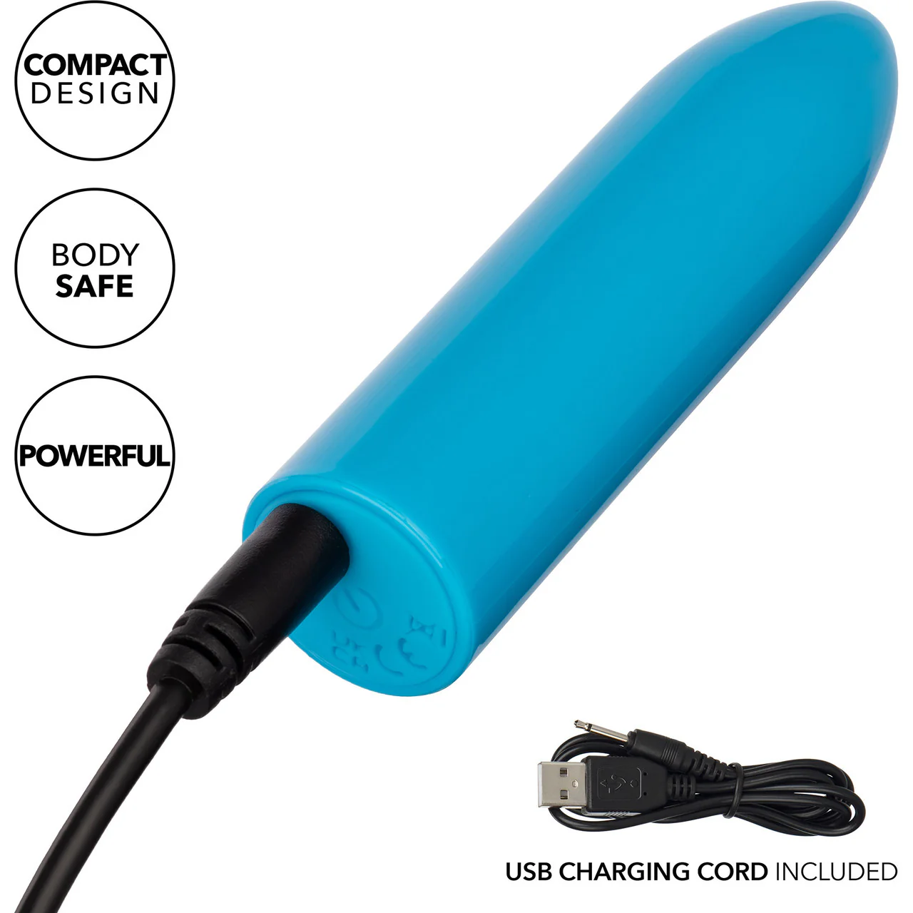 Turbo Buzz Classic Bullet Rechargeable Waterproof Vibrator By CalExotics - Blue - Image 5