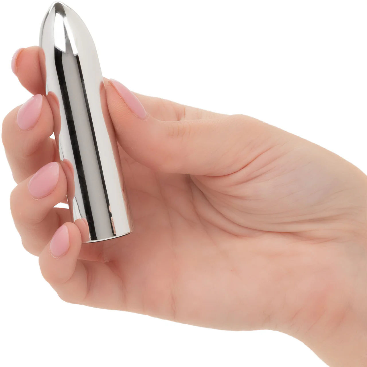 Turbo Buzz Classic Bullet Rechargeable Waterproof Vibrator By CalExotics - Silver - Image 2