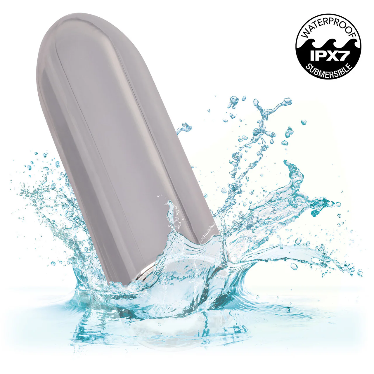 Turbo Buzz Classic Bullet Rechargeable Waterproof Vibrator By CalExotics - Silver - Image 6