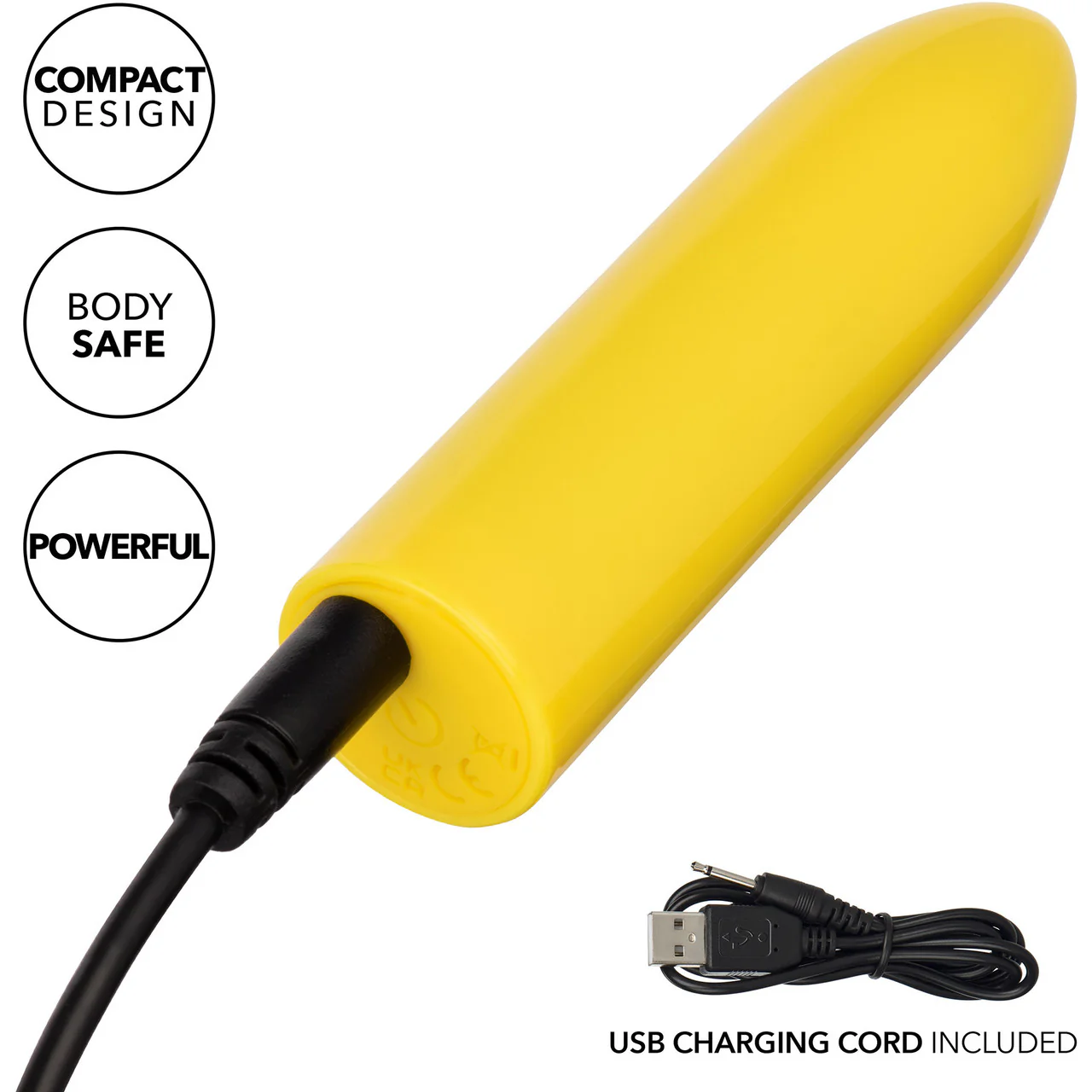 Turbo Buzz Classic Bullet Rechargeable Waterproof Vibrator By CalExotics - Yellow - Image 5