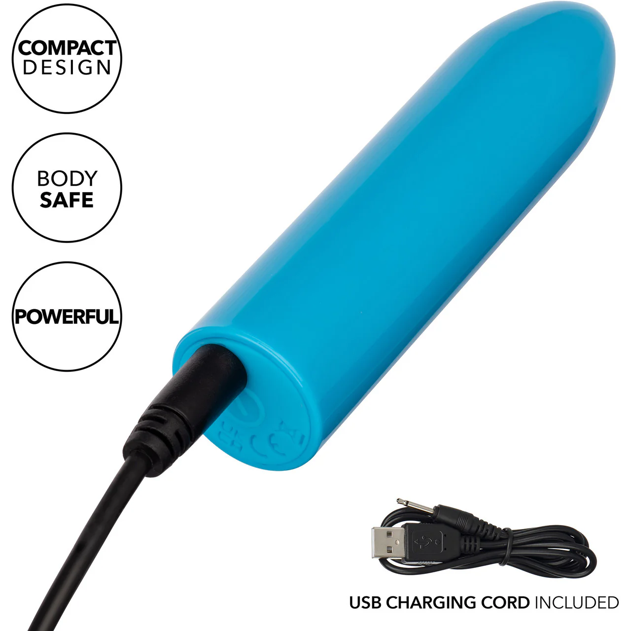 Turbo Buzz Classic Mini Bullet Rechargeable Waterproof Vibrator By CalExotics - Blue - Image 5