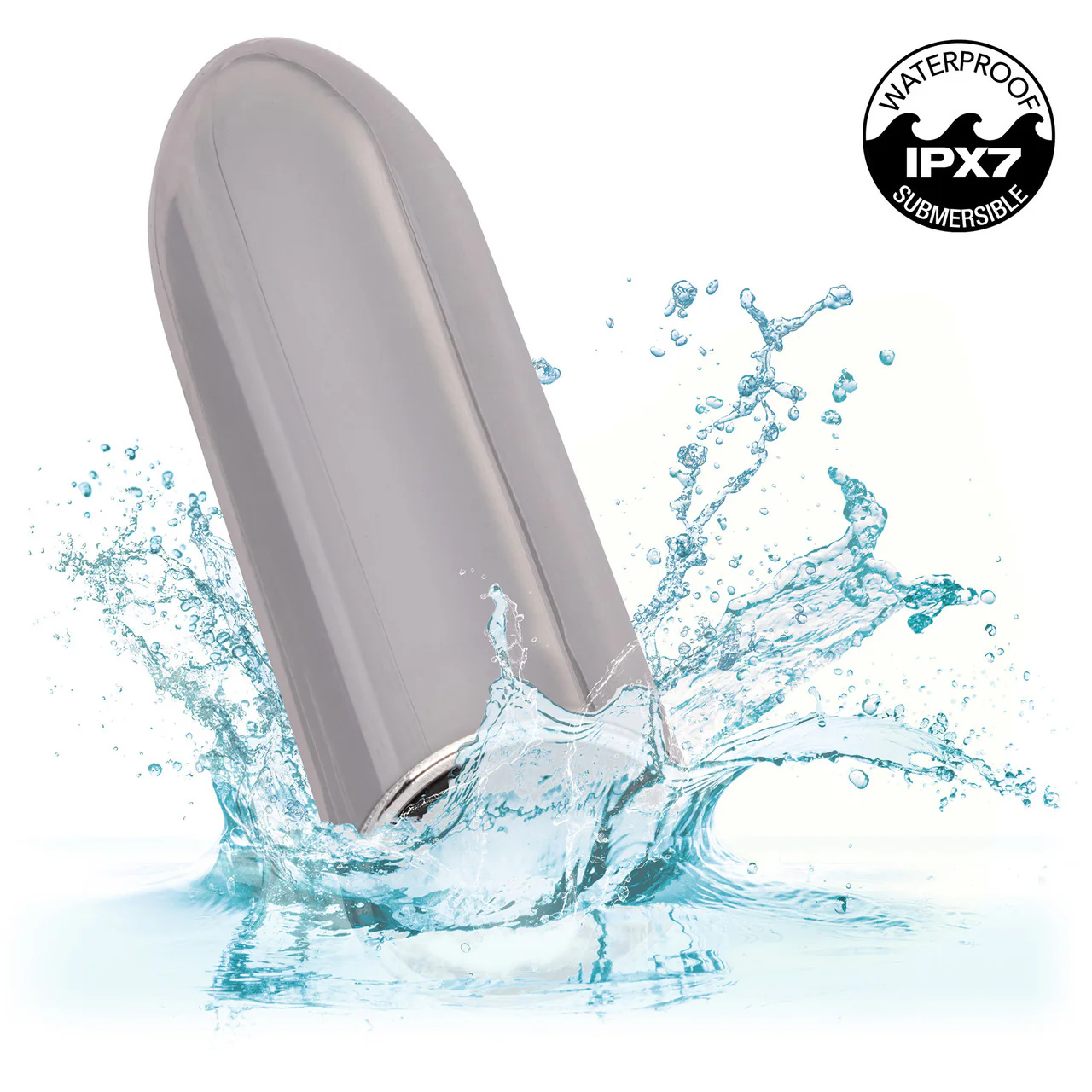 Turbo Buzz Classic Mini Bullet Rechargeable Waterproof Vibrator By CalExotics - Silver - Image 6