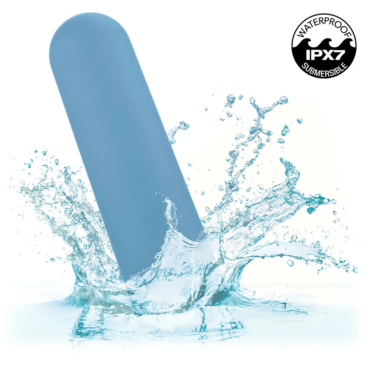 Turbo Buzz Rounded Bullet Rechargeable Waterproof Vibrator By CalExotics - Blue - Image 6