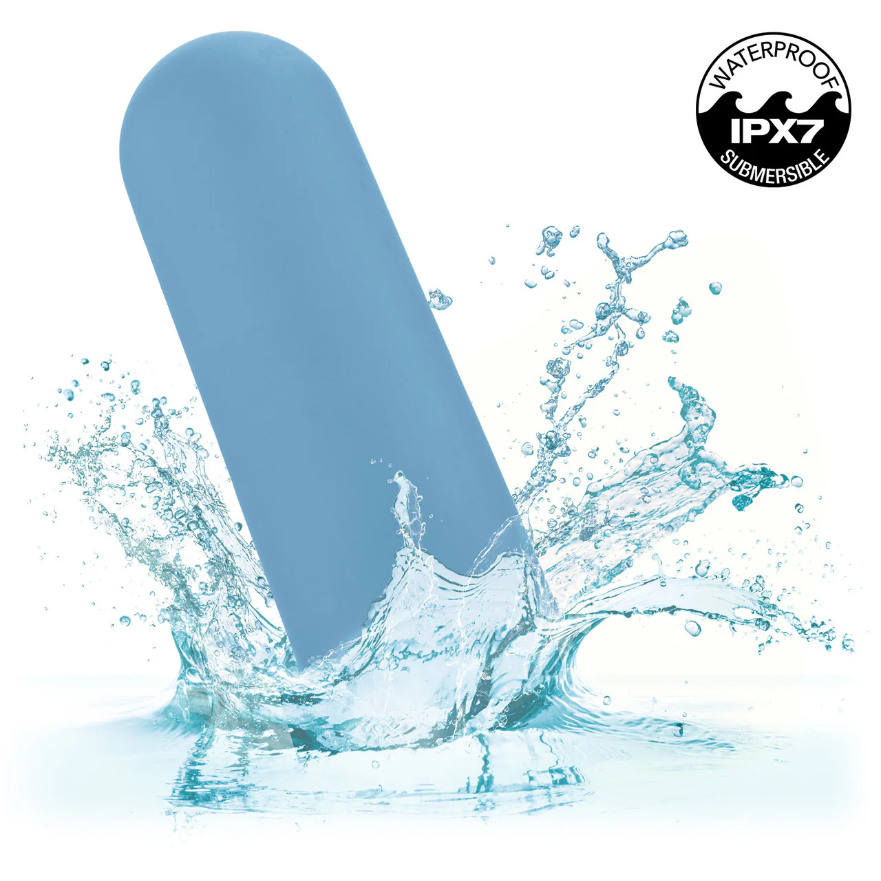 Turbo Buzz Rounded Mini Bullet Rechargeable Waterproof Vibrator By CalExotics - Blue - Image 6