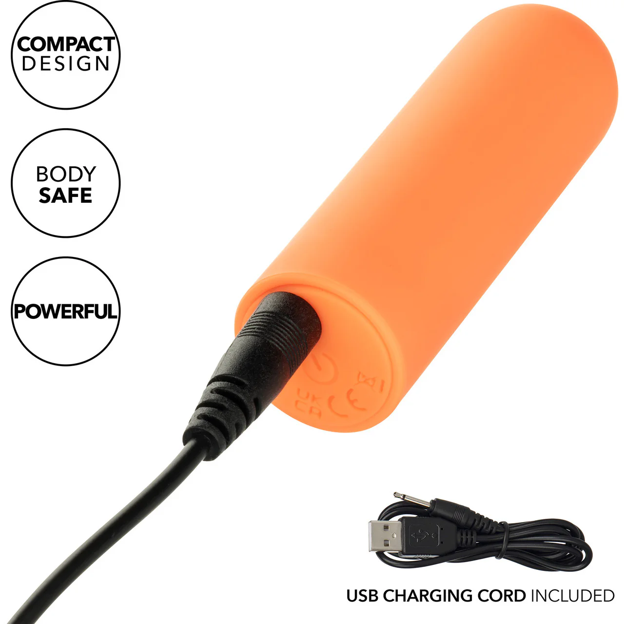 Turbo Buzz Rounded Mini Bullet Rechargeable Waterproof Vibrator By CalExotics - Orange - Image 5