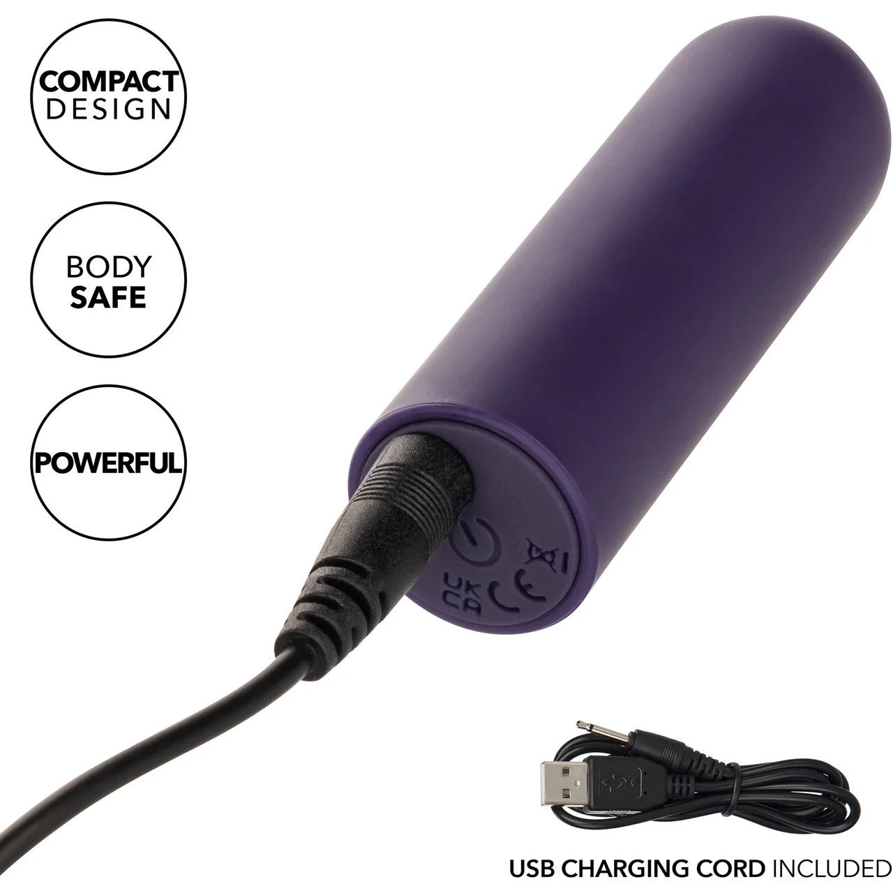 Turbo Buzz Rounded Mini Bullet Rechargeable Waterproof Vibrator By CalExotics - Purple - Image 5