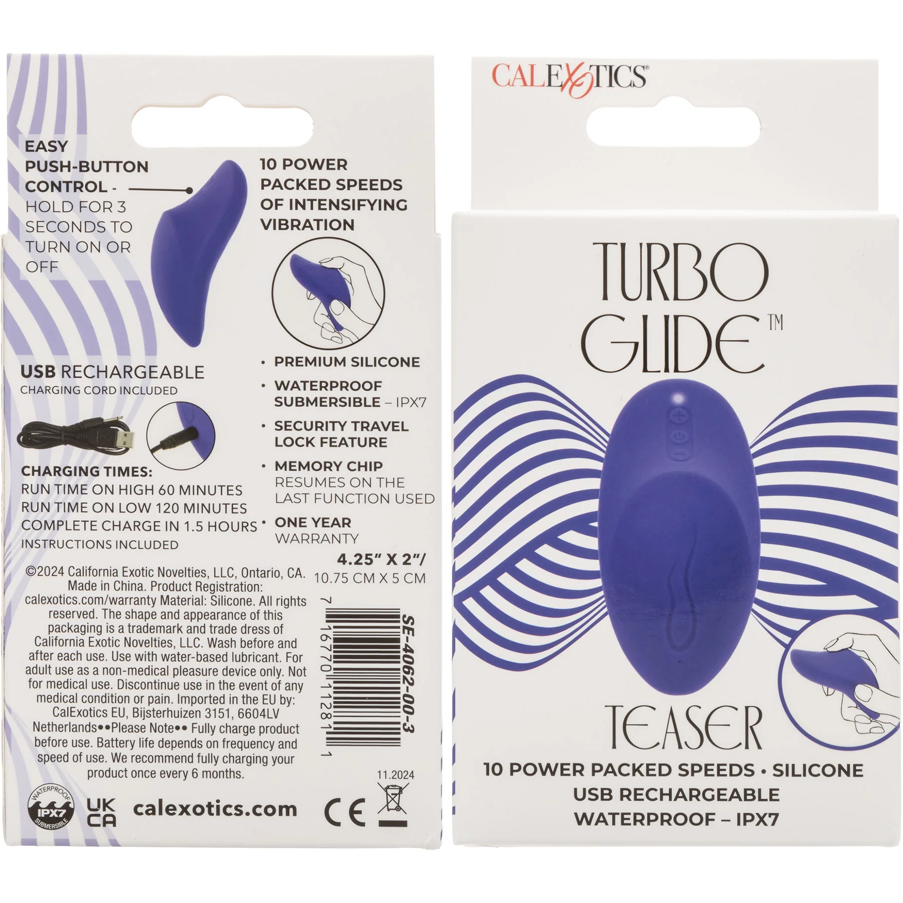 Turbo Glide™ Teaser Rechargeable Silicone Massager By CalExotics - Image 7