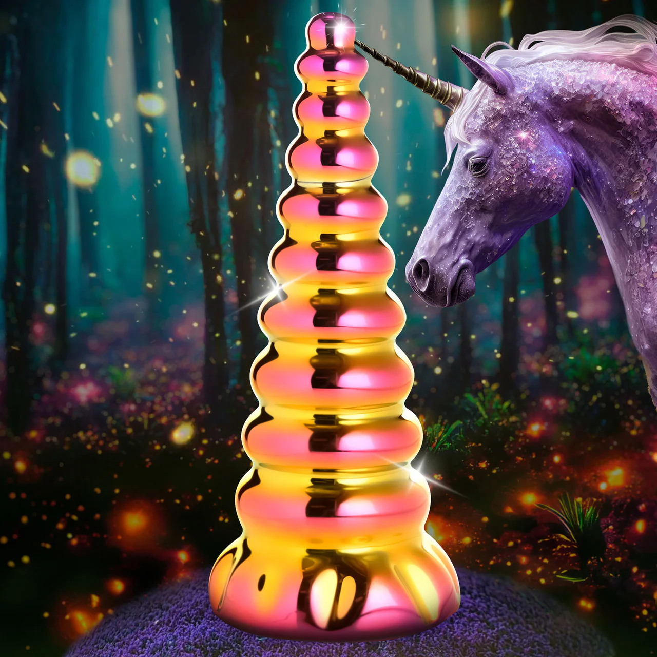 Twilight 6.25" Rainbow Glass Dildo By Creature Cocks - Image 11