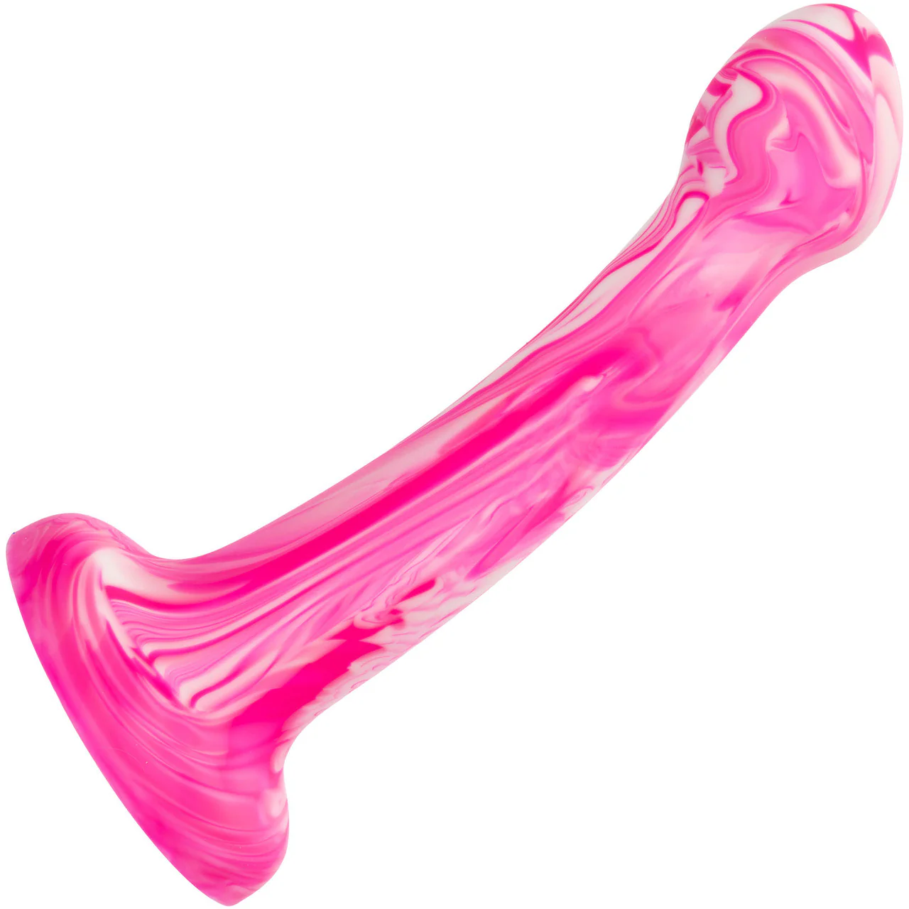Twisted Love Twisted Bulb Tip Probe 6" Silicone Suction Cup Dildo By CalExotics - Pink & White - Image 4