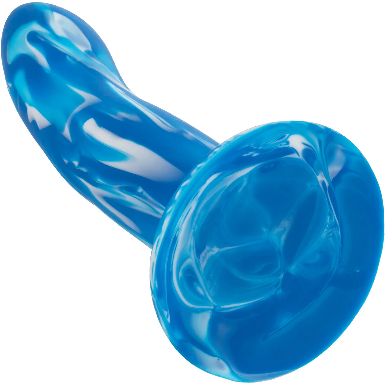 Twisted Love Twisted Probe 4.75" Silicone Suction Cup Dildo By CalExotics - Blue & White - Image 5