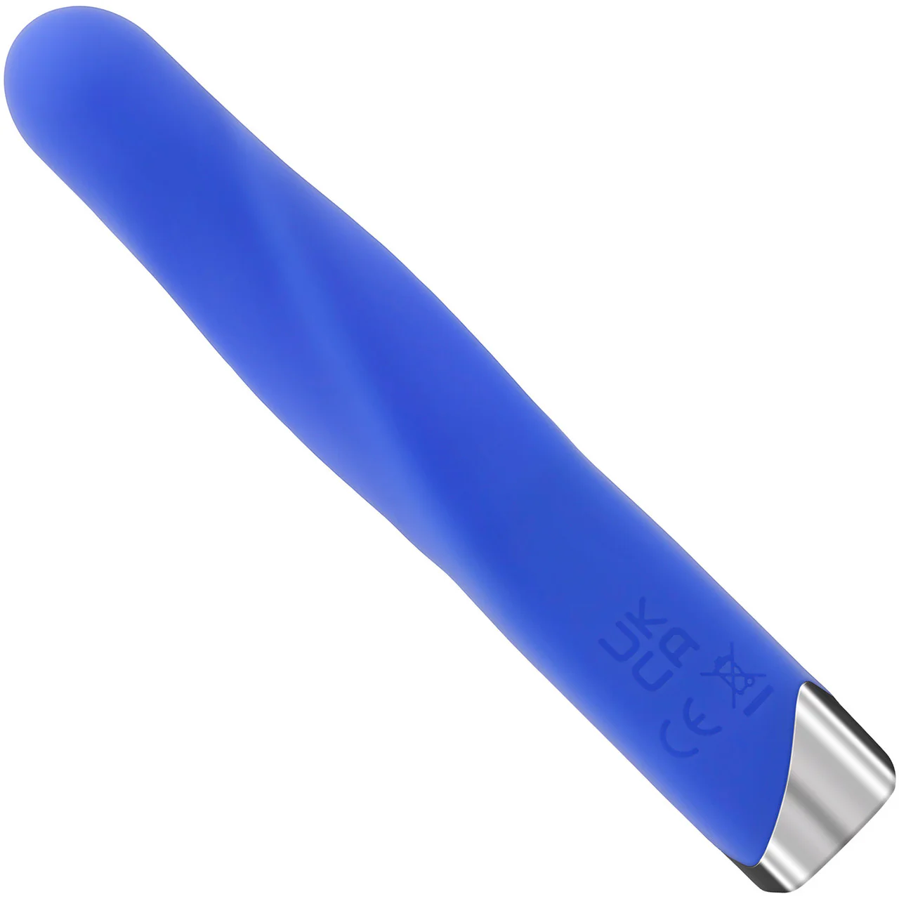 Twisted Temptation Rechargeable Waterproof Silicone Vibrator By Evolved Novelties - Blue - Image 2