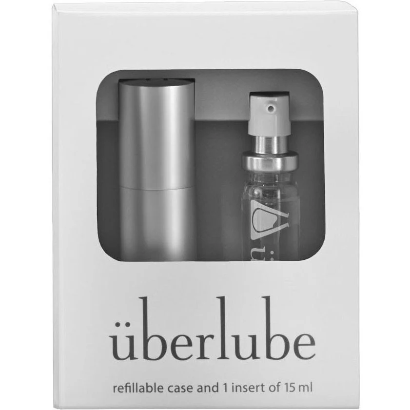 Uberlube Good To Go Metallic Silver - Portable Luxury Silicone Lubricant .5 oz (15 ml)