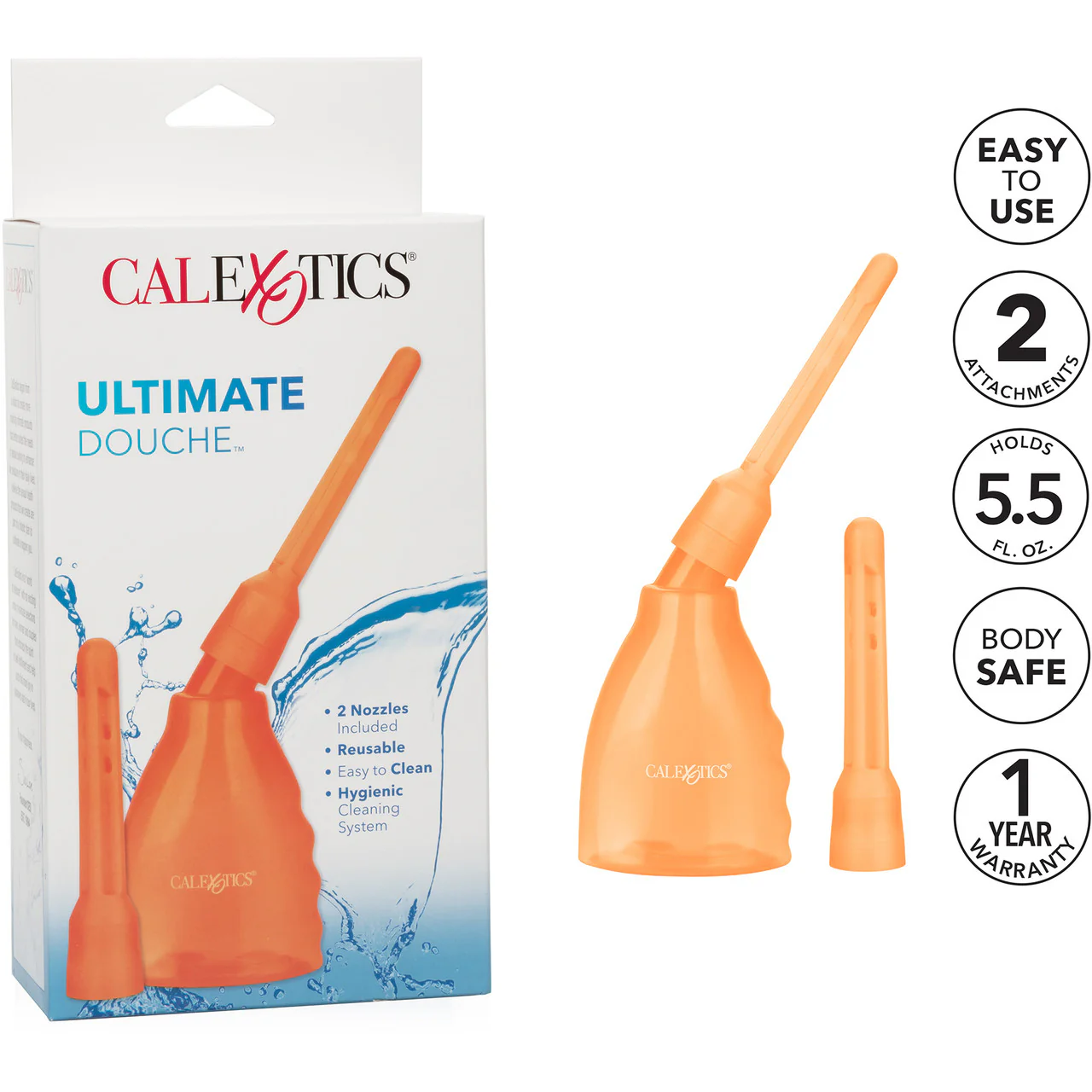 Ultimate Douche Hygienic Cleaning System by CalExotics - Orange - Image 6