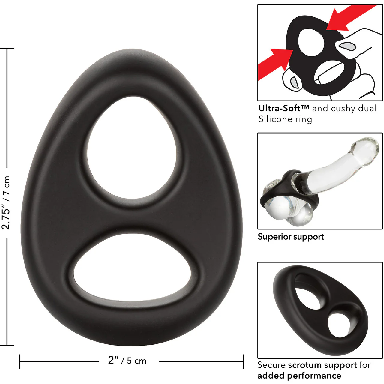 Ultra-Soft Dual Ring Silicone Cock Ring by CalExotics - Image 6