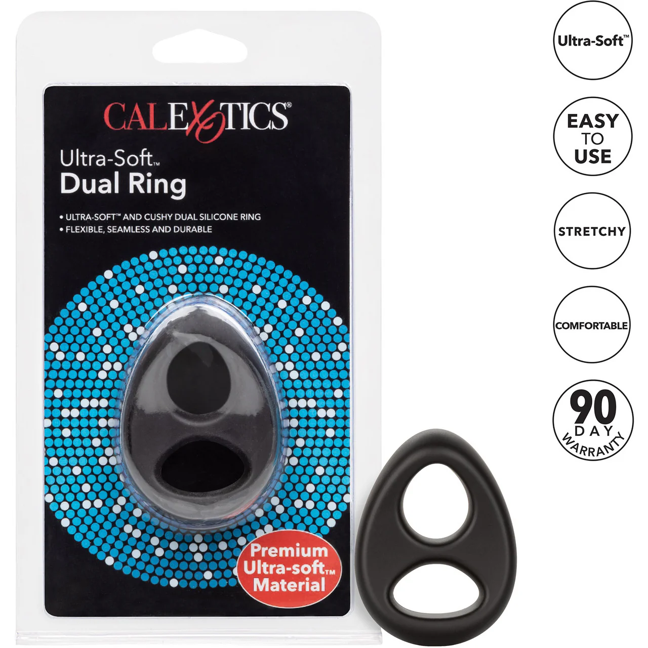 Ultra-Soft Dual Ring Silicone Cock Ring by CalExotics - Image 7