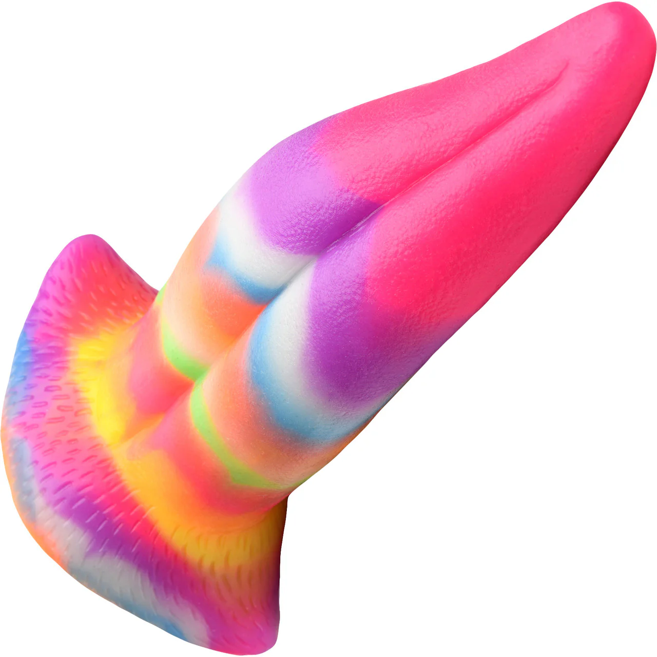 Unicorn Tongue Rainbow Glow In The Dark 7.4" Silicone Suction Cup Dildo By Creature Cocks - Image 5
