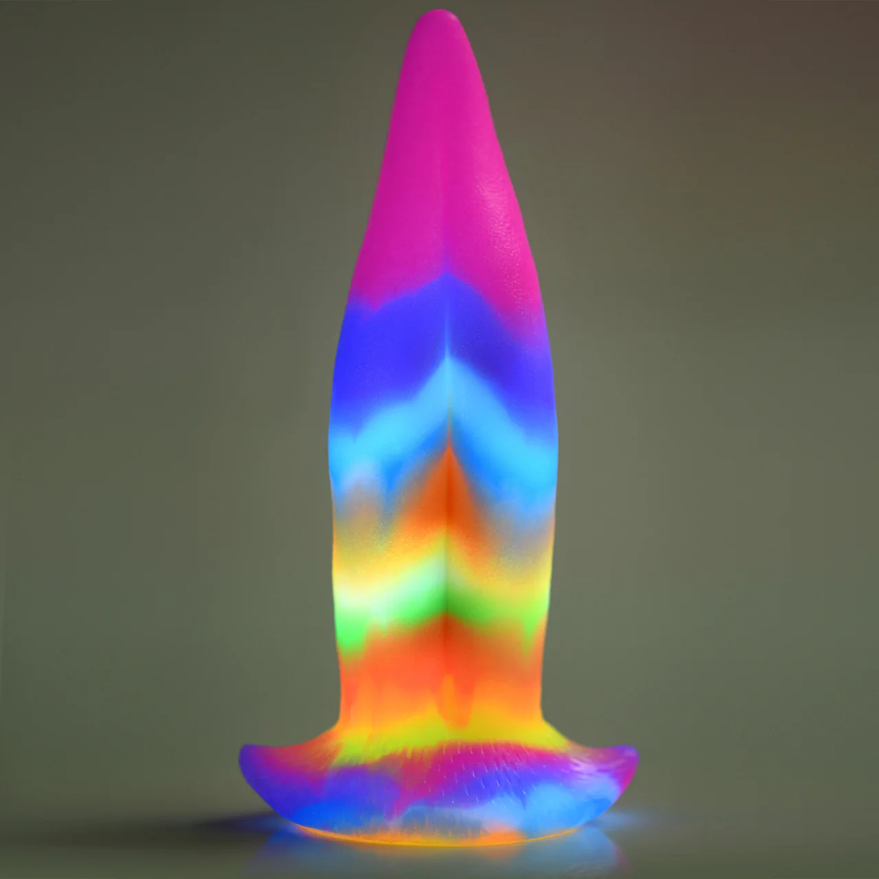 Unicorn Tongue Rainbow Glow In The Dark 7.4" Silicone Suction Cup Dildo By Creature Cocks - Image 8